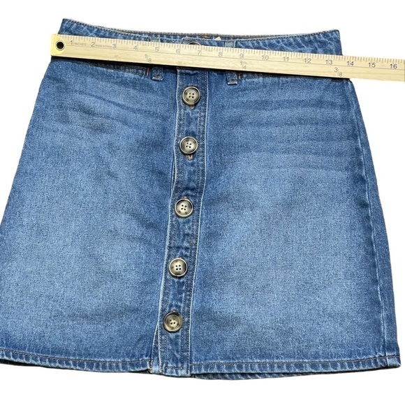Harper Heritage Denim Mini Skirt Button Front Short Pencil Skirt Small - Picture 5 of 11